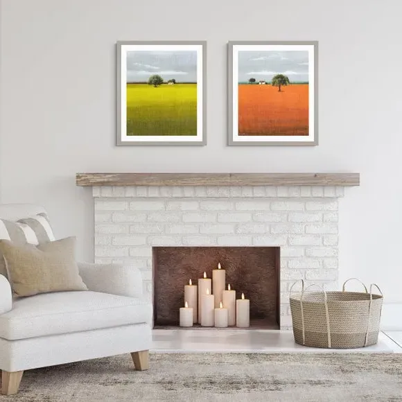 Landscape Framed Print - Multicolor, Grey Frame