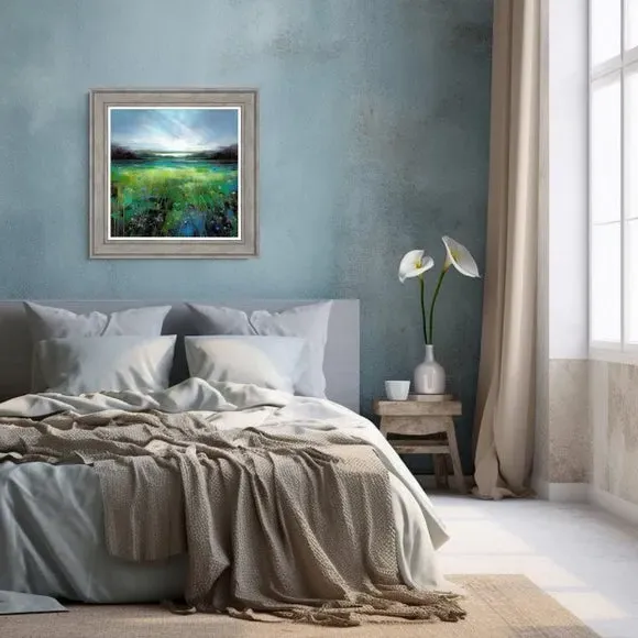 Landscape Framed Print - Multicolor, Grey Frame image