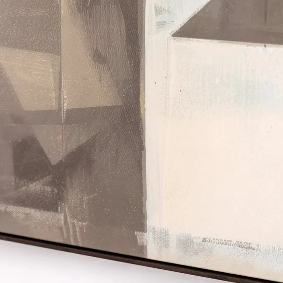Large Abstract Framed Canvas - Brown