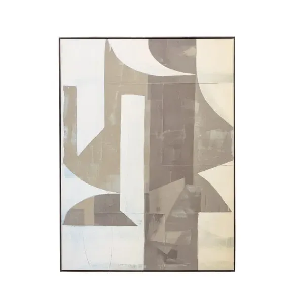 Large Abstract Framed Canvas - Brown