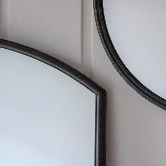 Large Arched Leaner Mirror - Black