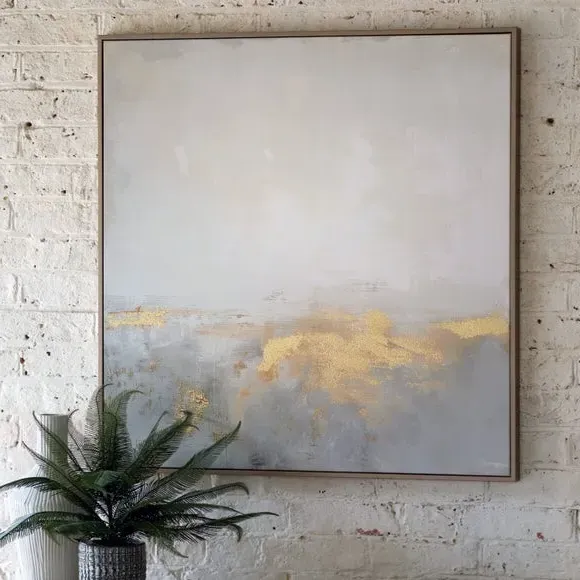 Large Framed Canvas Abstract Art - Grey, Canvas image
