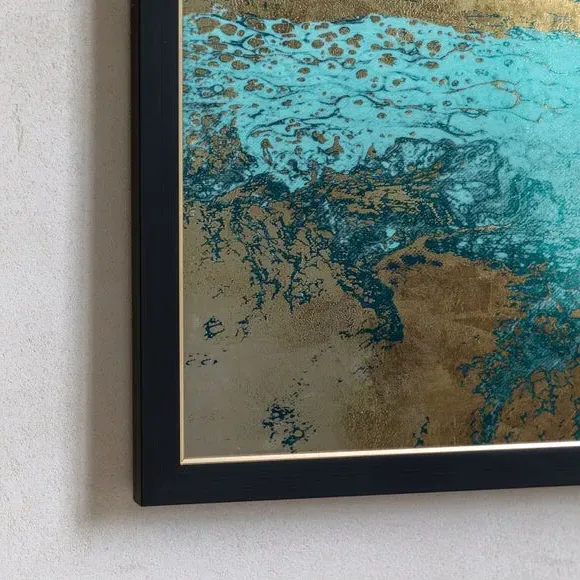 Large Framed Canvas - Blue, Abstract Design