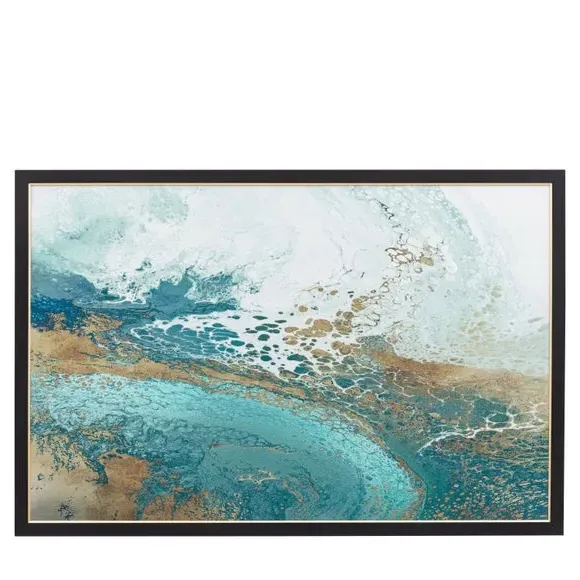 Large Framed Canvas - Blue, Abstract Design