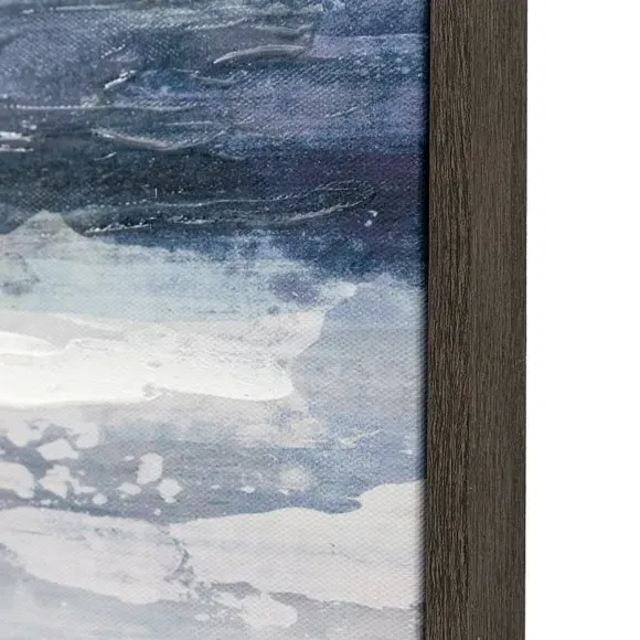 Large Framed Canvas Print - Blue, Abstract