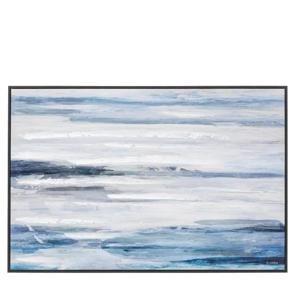 Large Framed Canvas Print - Blue, Abstract
