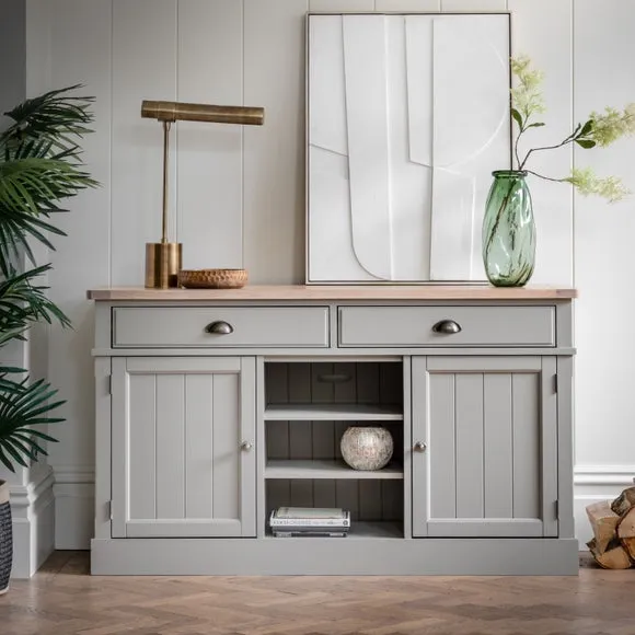 Large Sideboard with Drawers - Taupe, Oak image