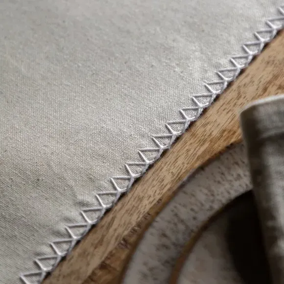 Linen Effect Table Runner - Cream, Cotton