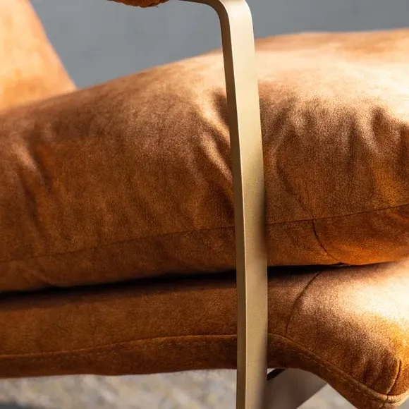 Lounger Accent Chair - Ochre, Upholstered