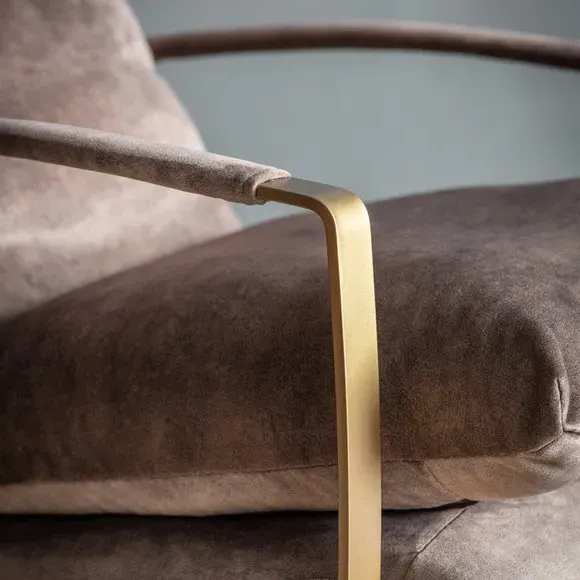 Lounger Accent Chair with Metal Frame - Mineral