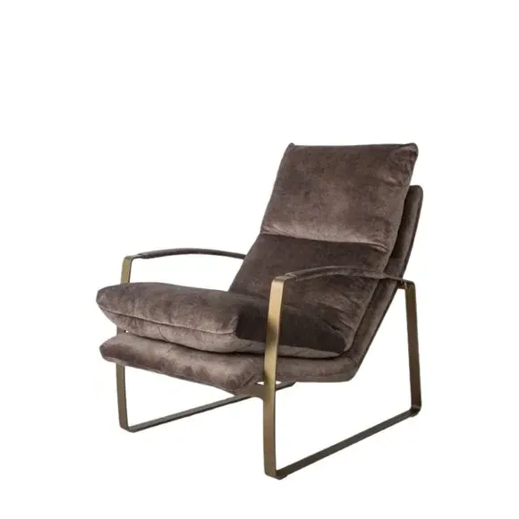 Lounger Accent Chair with Metal Frame - Mineral