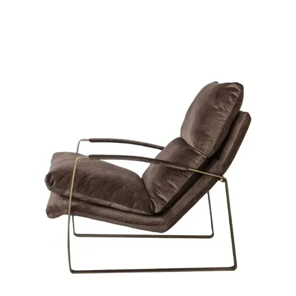 Lounger Accent Chair with Metal Frame - Mineral