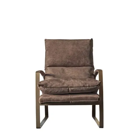 Lounger Accent Chair with Metal Frame - Mineral