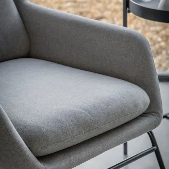 Metal Frame Accent Chair - Grey, Fabric