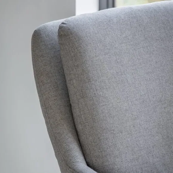 Metal Frame Accent Chair - Grey, Fabric