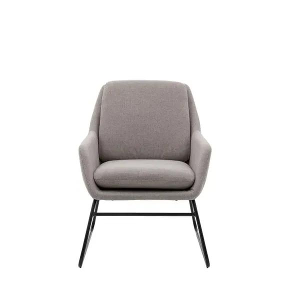Metal Frame Accent Chair - Grey, Fabric