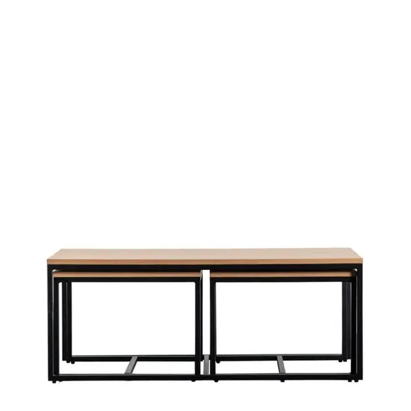 Nest of Coffee Tables - Light Wood, Oak Veneer