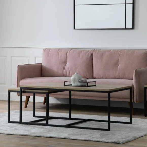 Nest of Coffee Tables - Light Wood, Oak Veneer image