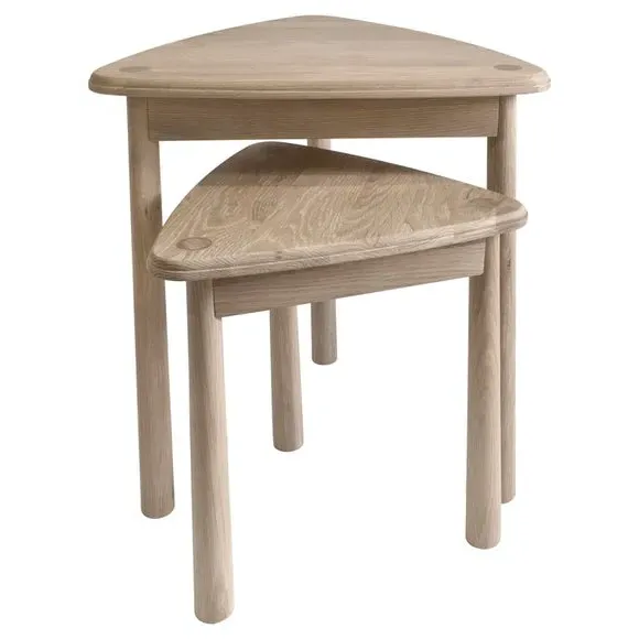 Nest of Tables with Chevron Design - Natural, Oak