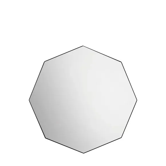 Octagon Wall Mirror - Black, Metal