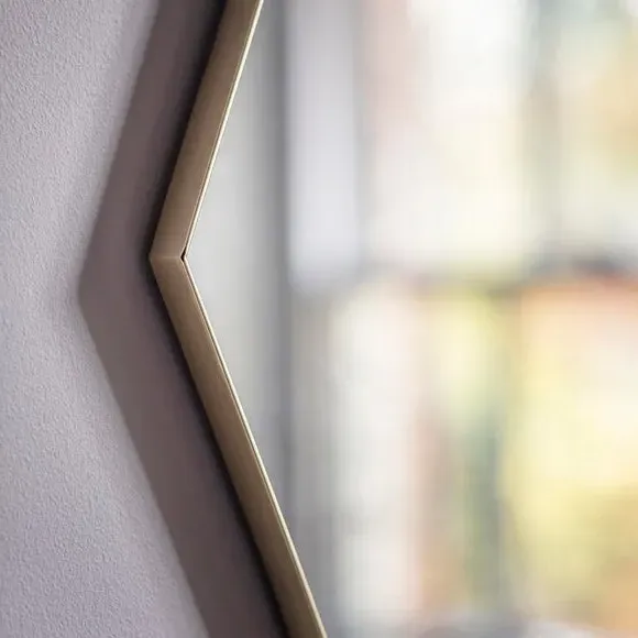 Octagon Wall Mirror - Champagne, Metal