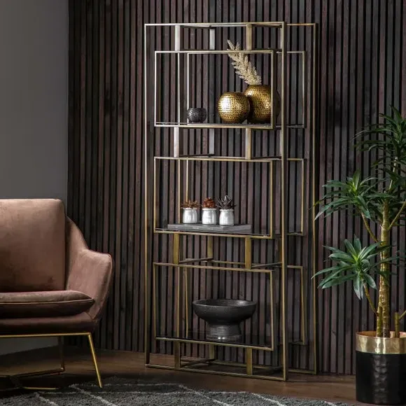 Open Display Shelving Unit - Bronze, Iron