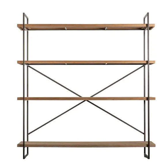 Open Display Unit - Light Wood, Metal Frame