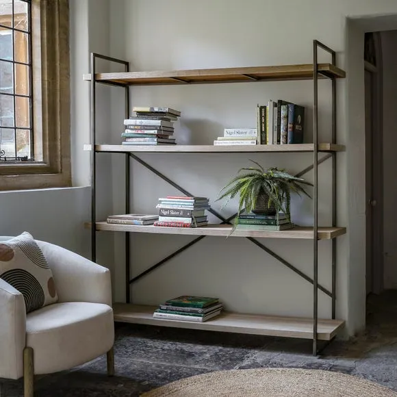 Open Display Unit - Light Wood, Metal Frame image