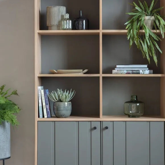 Open Display Unit with 6 Shelves - Natural, Oak