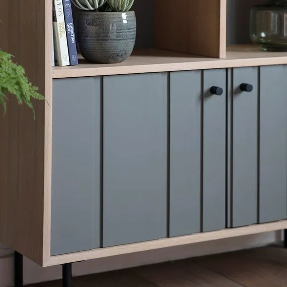 Open Display Unit with 6 Shelves - Natural, Oak