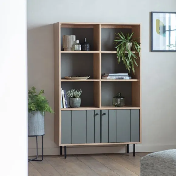 Open Display Unit with 6 Shelves - Natural, Oak image