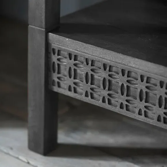 Open Wardrobe with Fretwork Detail - Black, Mango