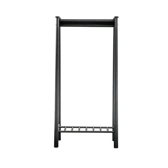 Open Wardrobe with Rail - Black, Oak