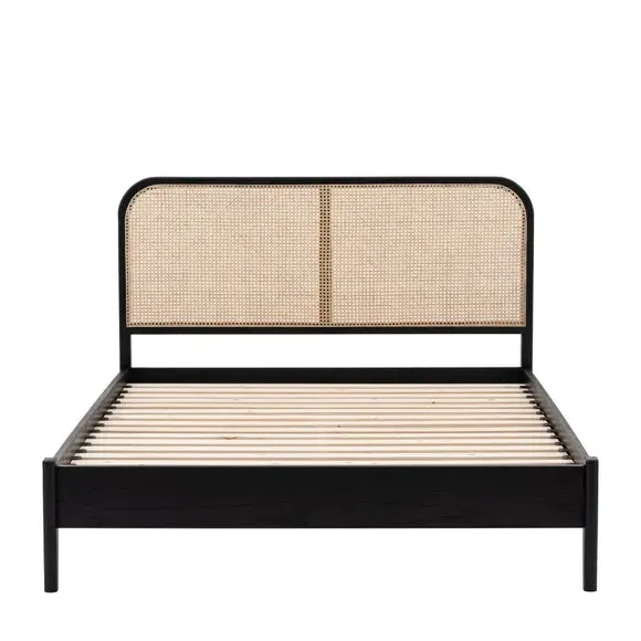 Ottoman Bed Frame with Storage - Black, Cotton