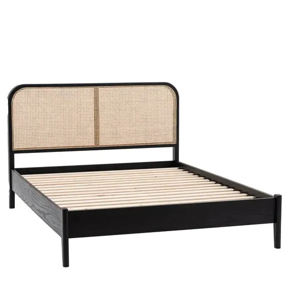 Ottoman Bed Frame with Storage - Black, Cotton