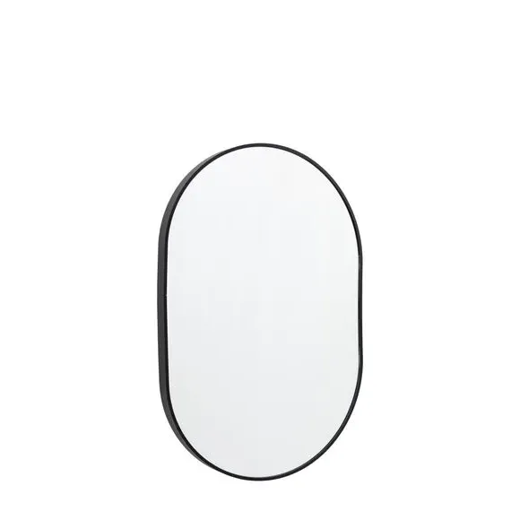 Oval Wall Mirror - Black Frame