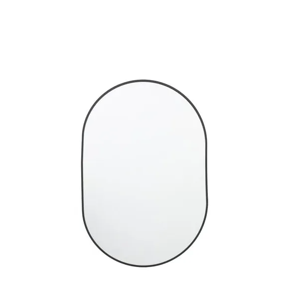 Oval Wall Mirror - Black Frame image