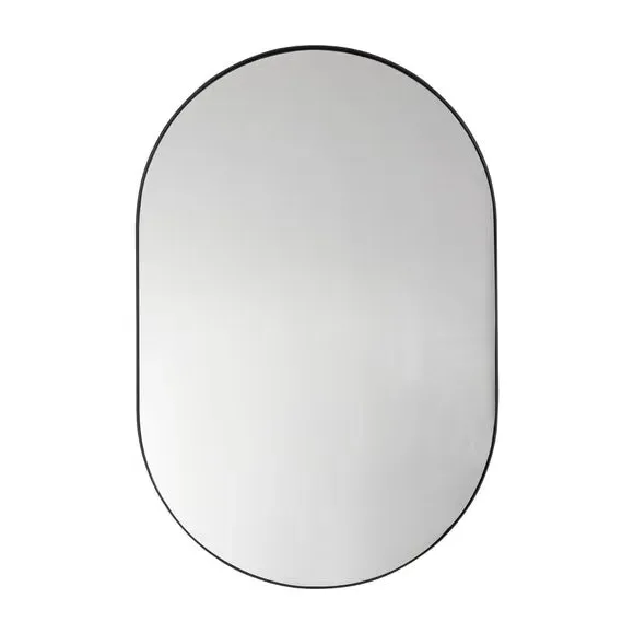 Oval Wall Mirror - Black, Steel Frame image
