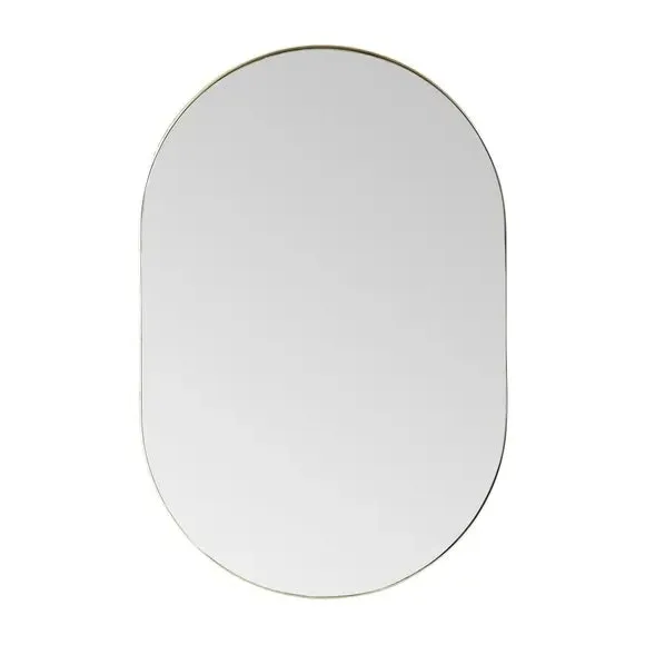 Oval Wall Mirror - Champagne, Steel Frame
