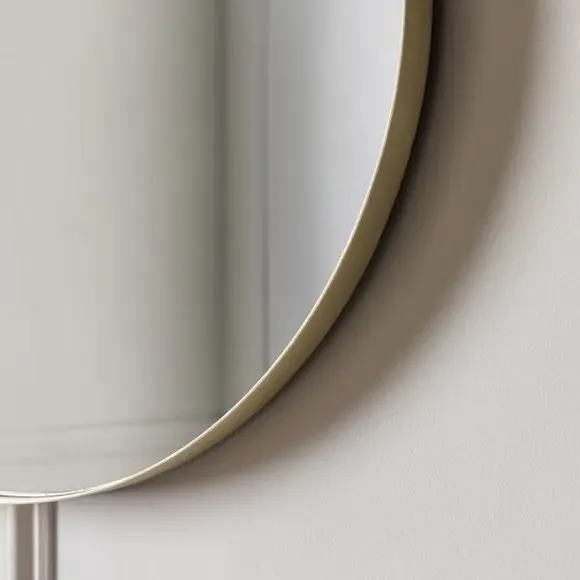 Oval Wall Mirror - Champagne, Steel Frame