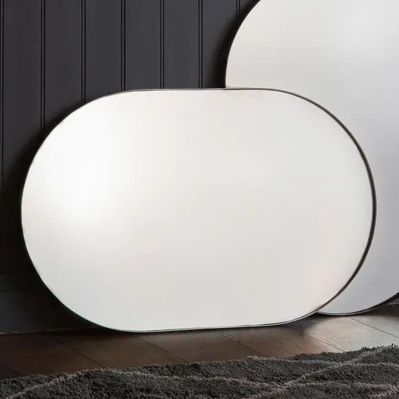 Oval Wall Mirror - Champagne, Steel Frame