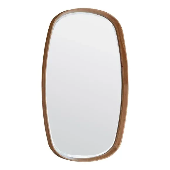 Oval Wall Mirror - Natural, Solid Wood