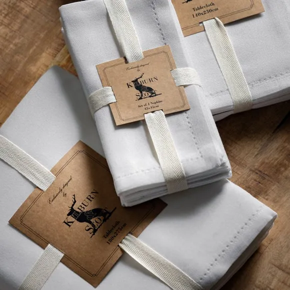 Pack of 4 Napkins - White, Cotton