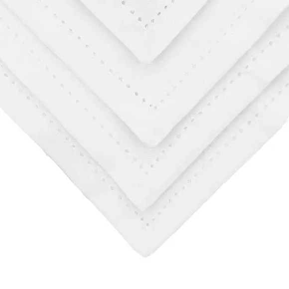 Pack of 4 Napkins - White, Cotton