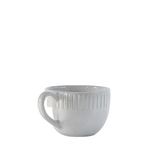 Pack of 4 Organic Ridged Mugs - White