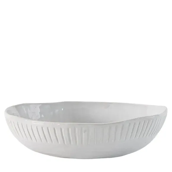Pack of 4 Pasta Bowls Ridged Design - White image
