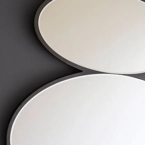 Pebble Stack Wall Mirror - Black, Wood
