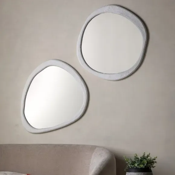 Pebble Wall Mirror - White