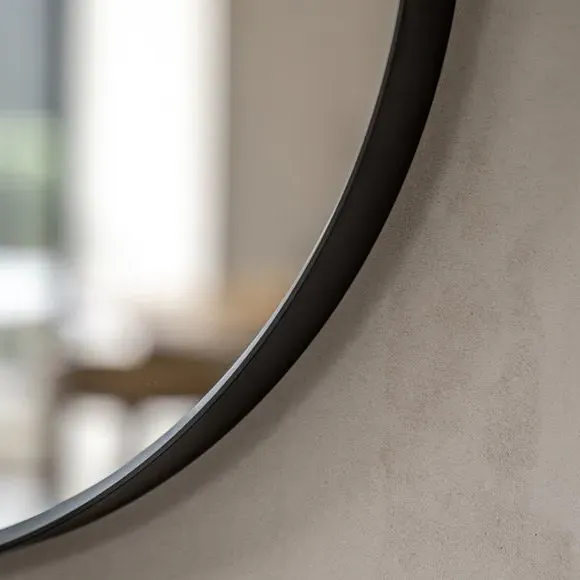 Pebble Wall Mirror with Minimal Frame - Black