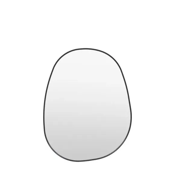 Pebble Wall Mirror with Minimal Frame - Black